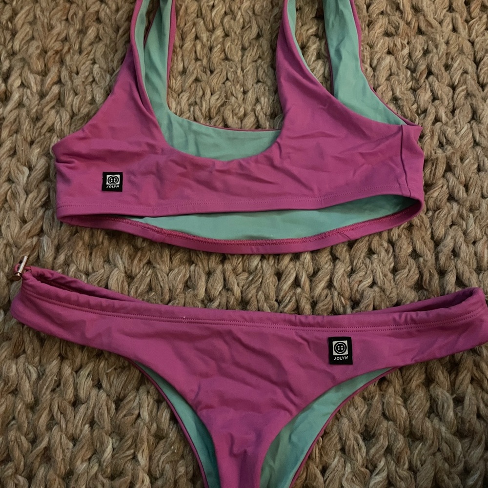 Jolyn pink bikini set worn once
